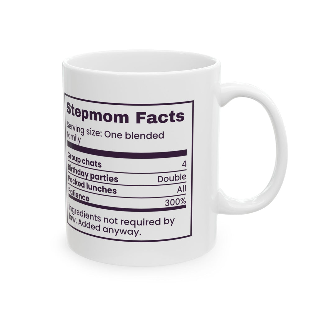 Funny Bonus Mom Coffee Mug Stepmom Facts Nutrition Label For Stepmothers
