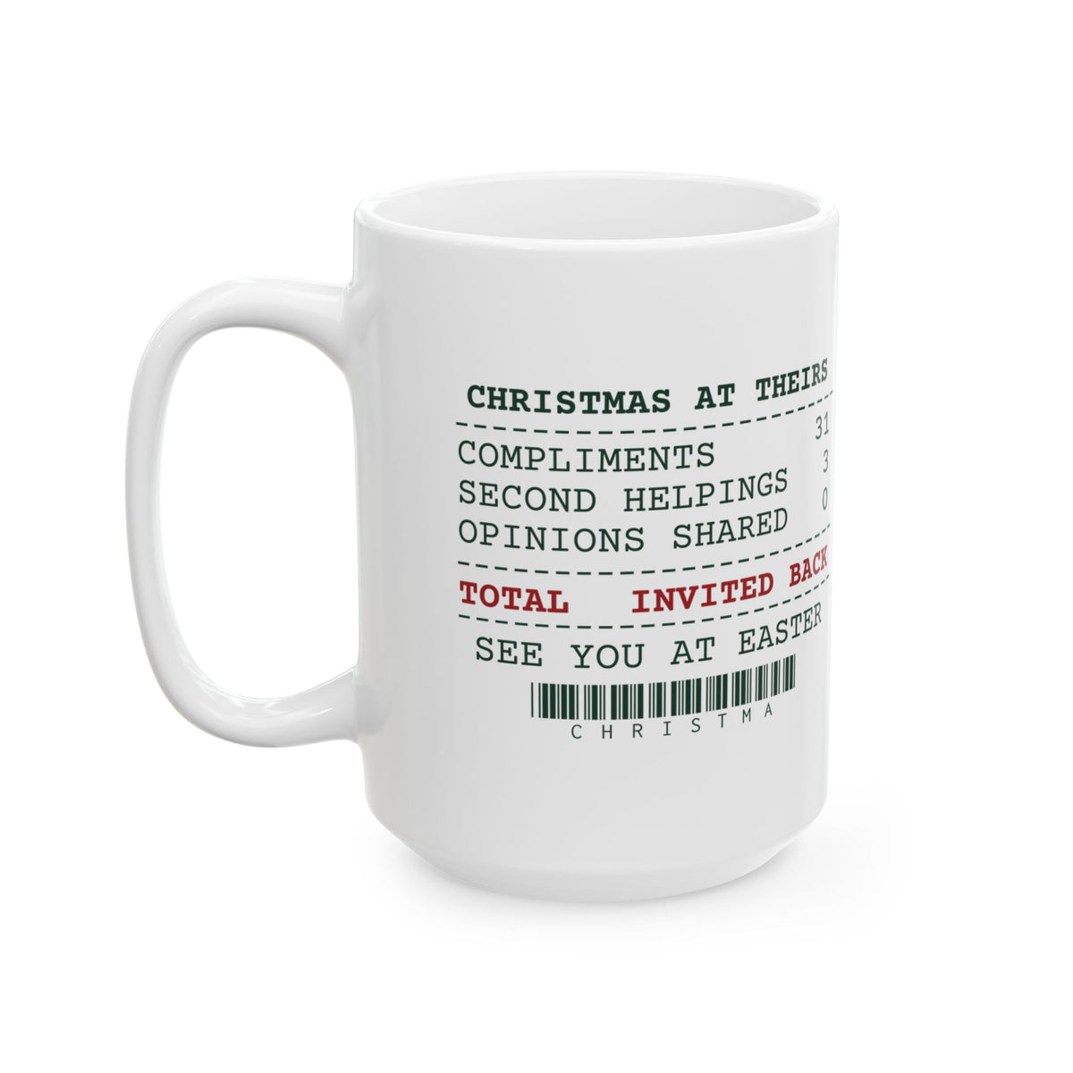Funny In-Laws Christmas Coffee Mug Opinions Shared 0 Invited Back