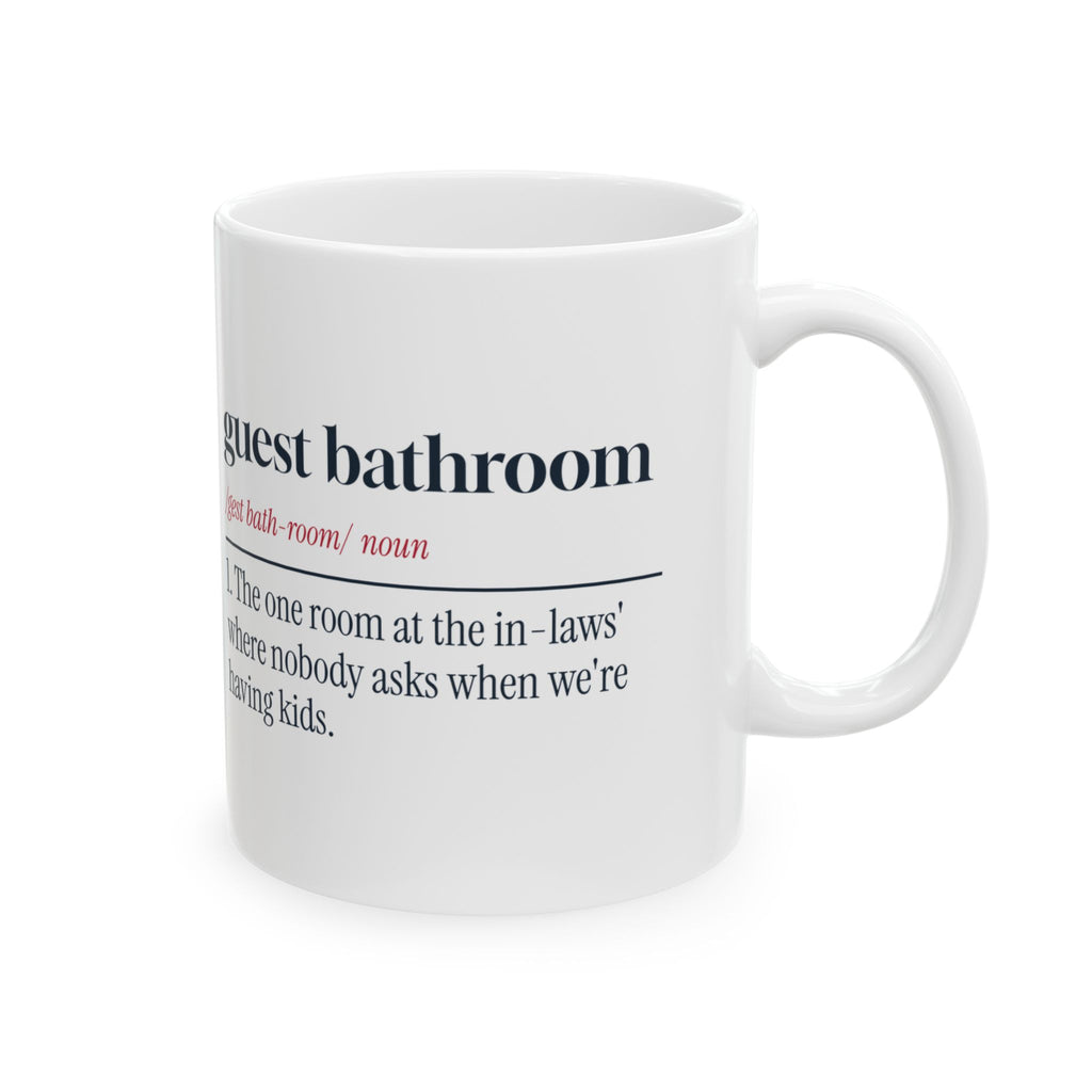 Funny In-Laws Christmas Coffee Mug Guest Bathroom Definition