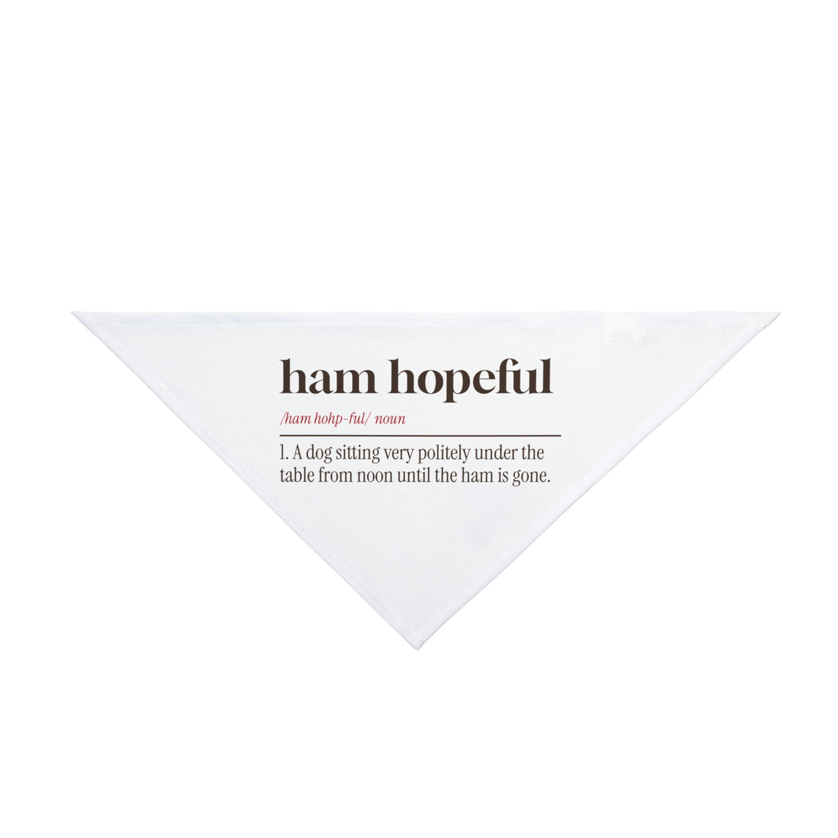 Funny Christmas Dog Bandana Ham Hopeful Dictionary Definition