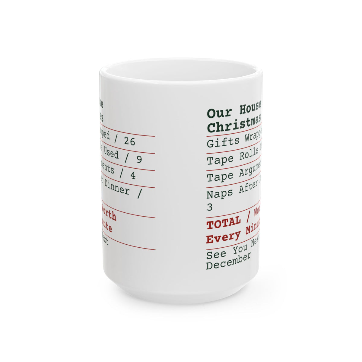 Funny Family Christmas Coffee Mug Our House Christmas Receipt