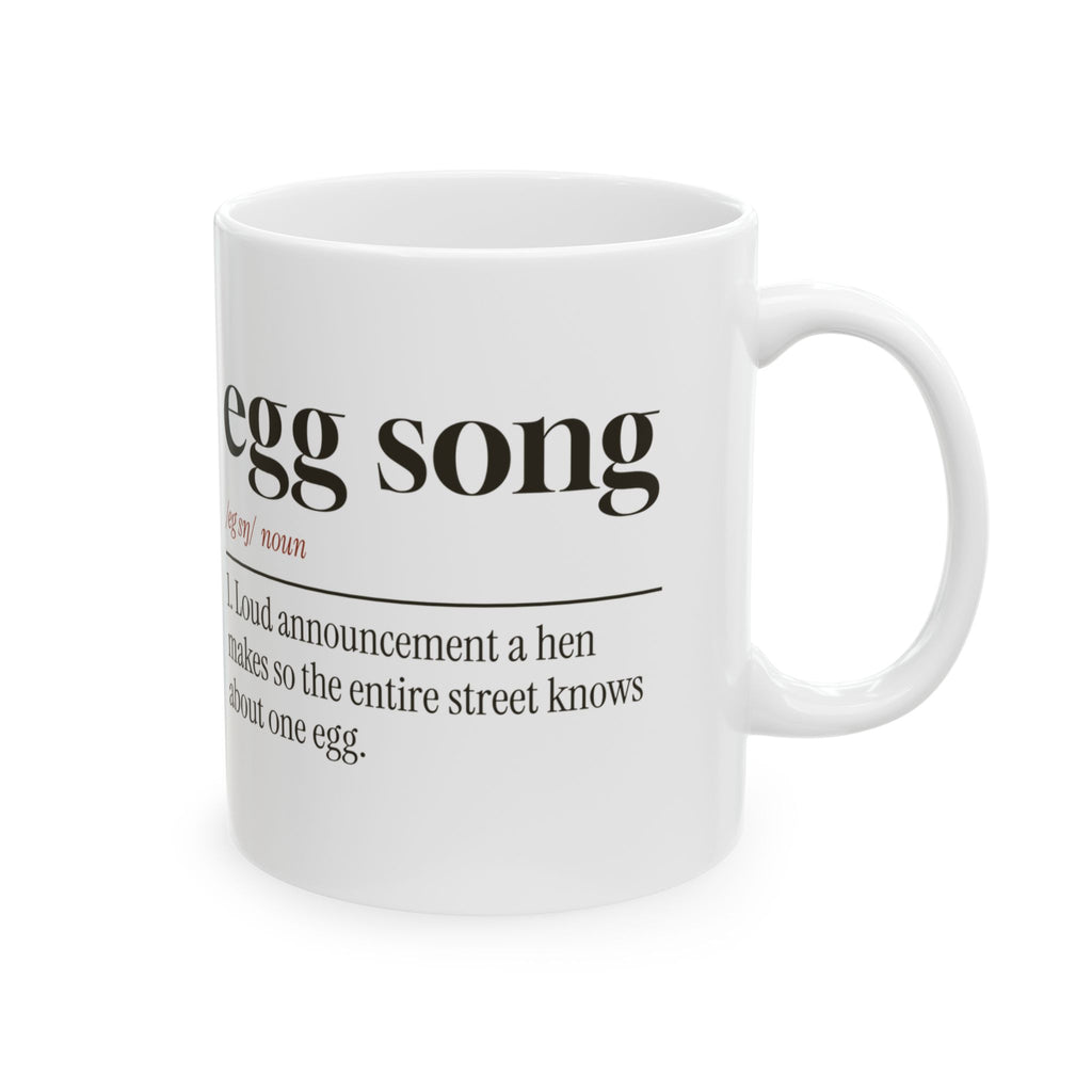 Funny Chicken Coffee Mug Egg Song Dictionary Definition