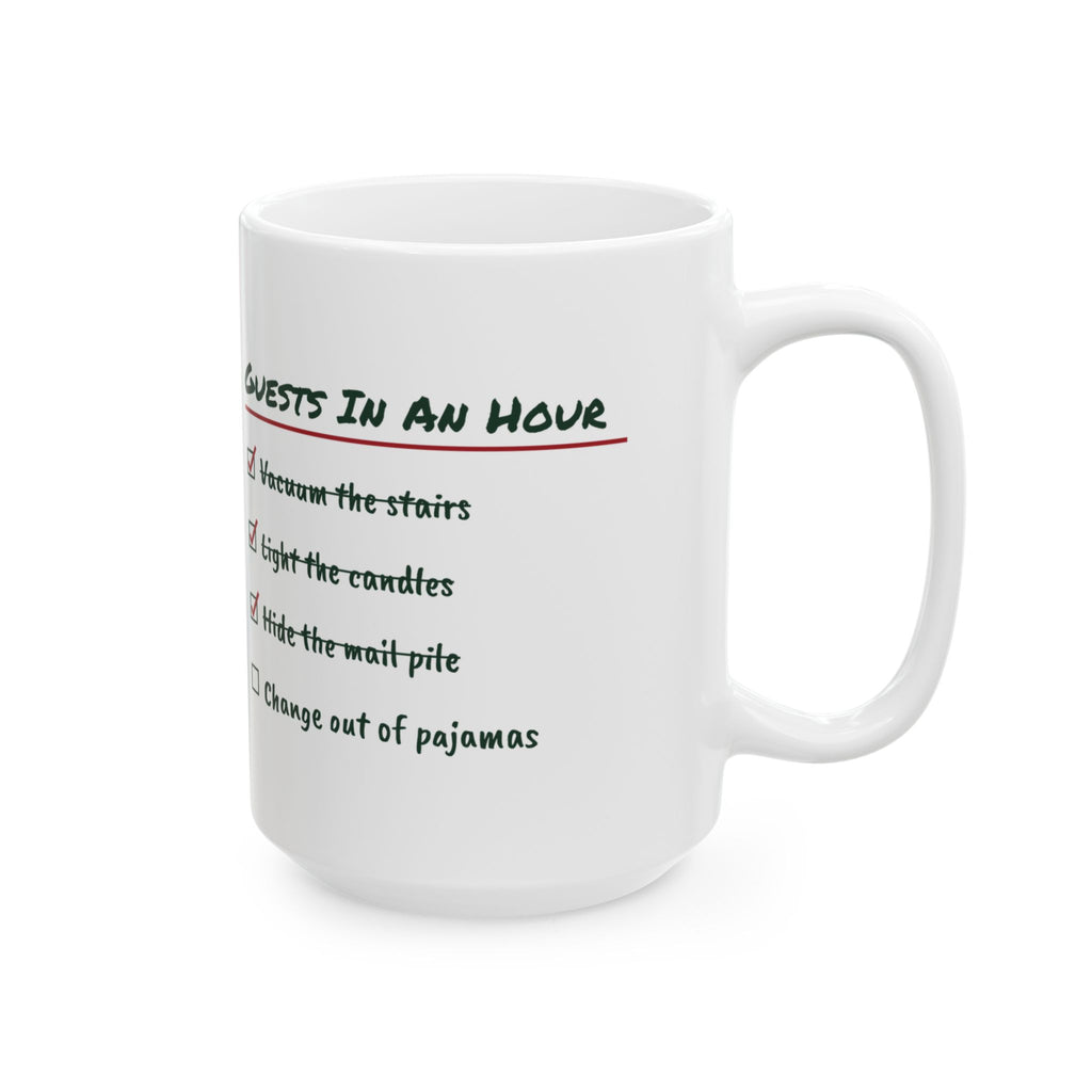 Funny Christmas Host Coffee Mug Guests In An Hour Checklist