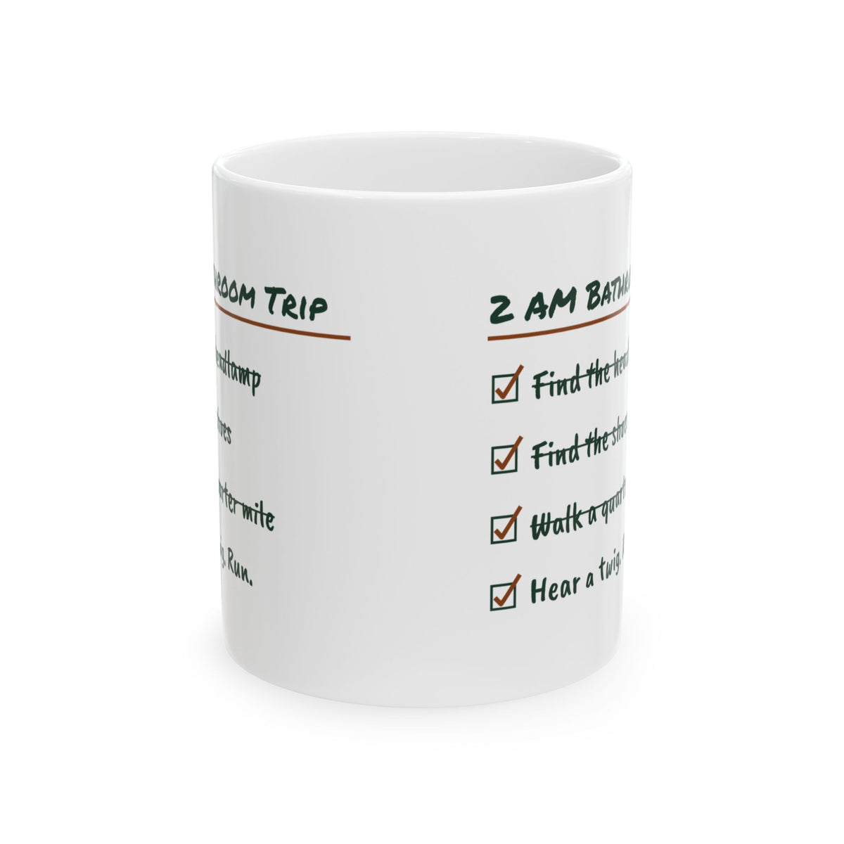 Funny Camping Coffee Mug 2 AM Bathroom Trip Checklist For Campers
