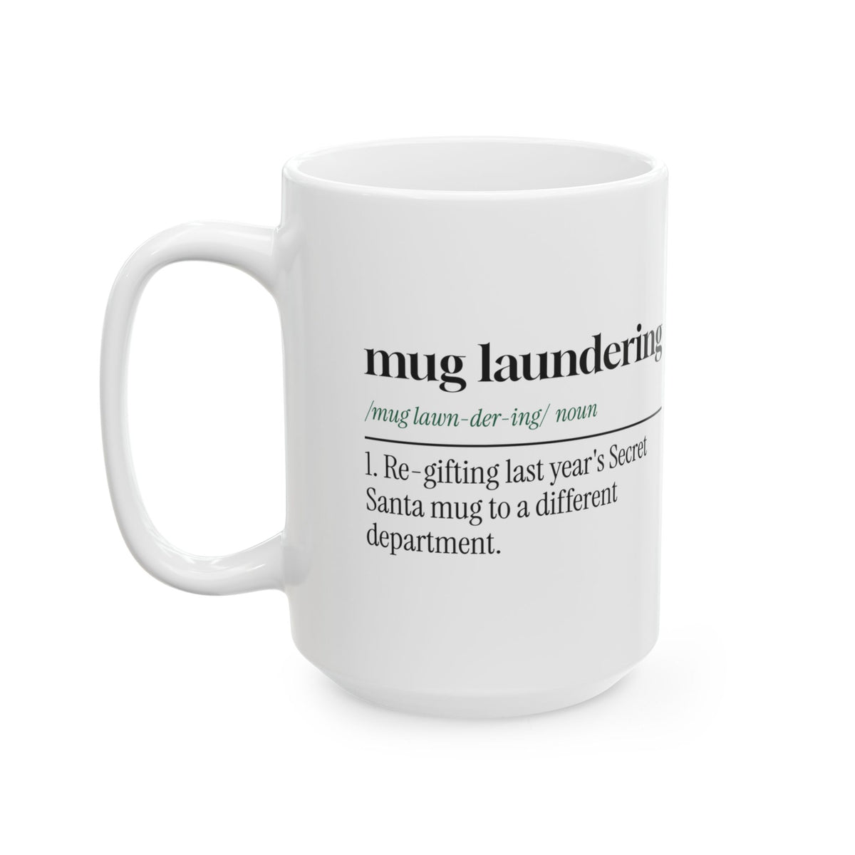 Funny Office Christmas Coffee Mug Mug Laundering Secret Santa Dictionary