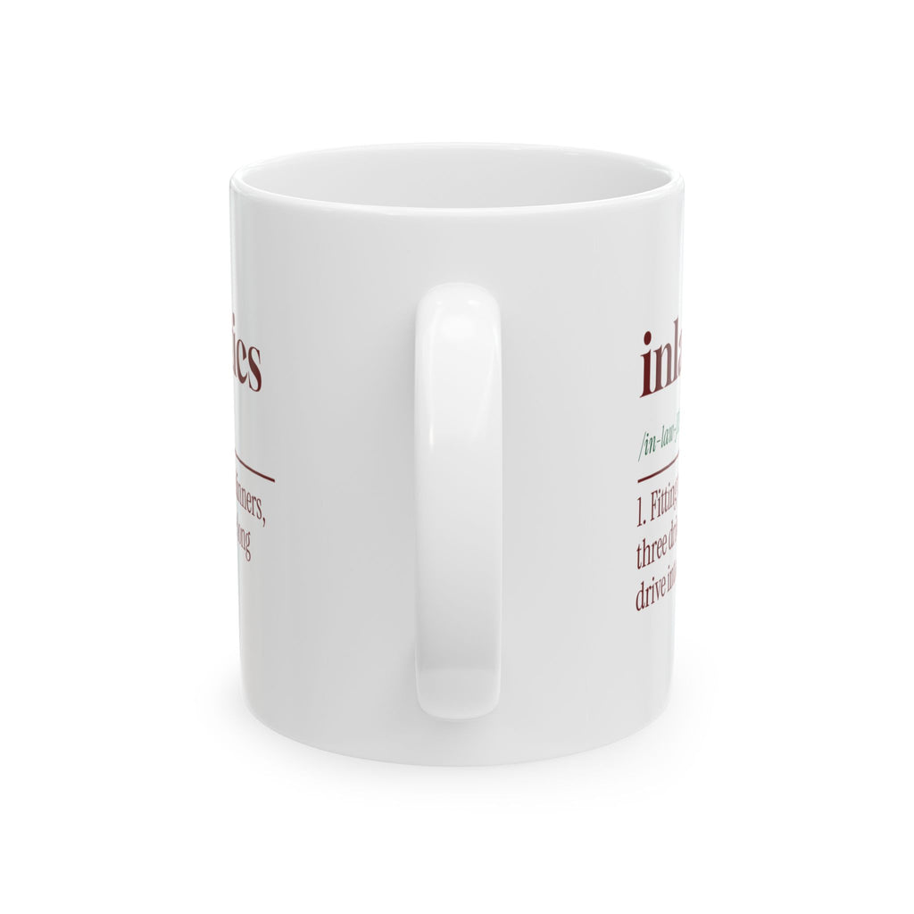 Funny Christmas In-Laws Coffee Mug Inlawgistics Dictionary Definition