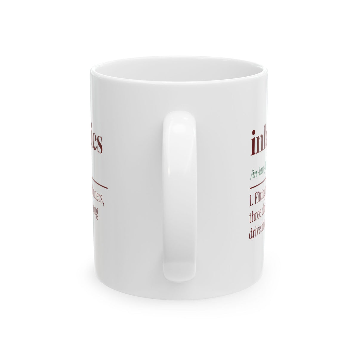 Funny Christmas In-Laws Coffee Mug Inlawgistics Dictionary Definition