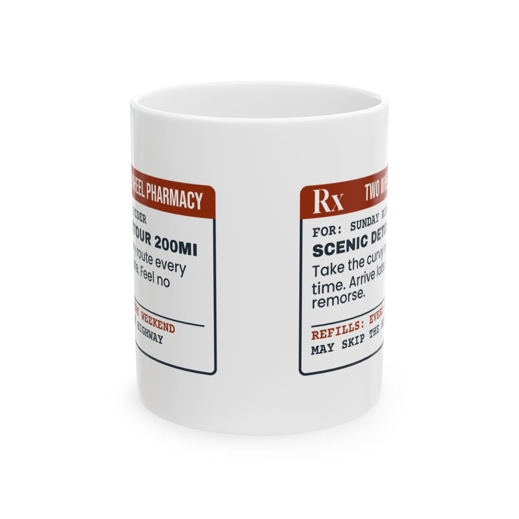 Funny Motorcycle Coffee Mug Scenic Detour Prescription For Riders