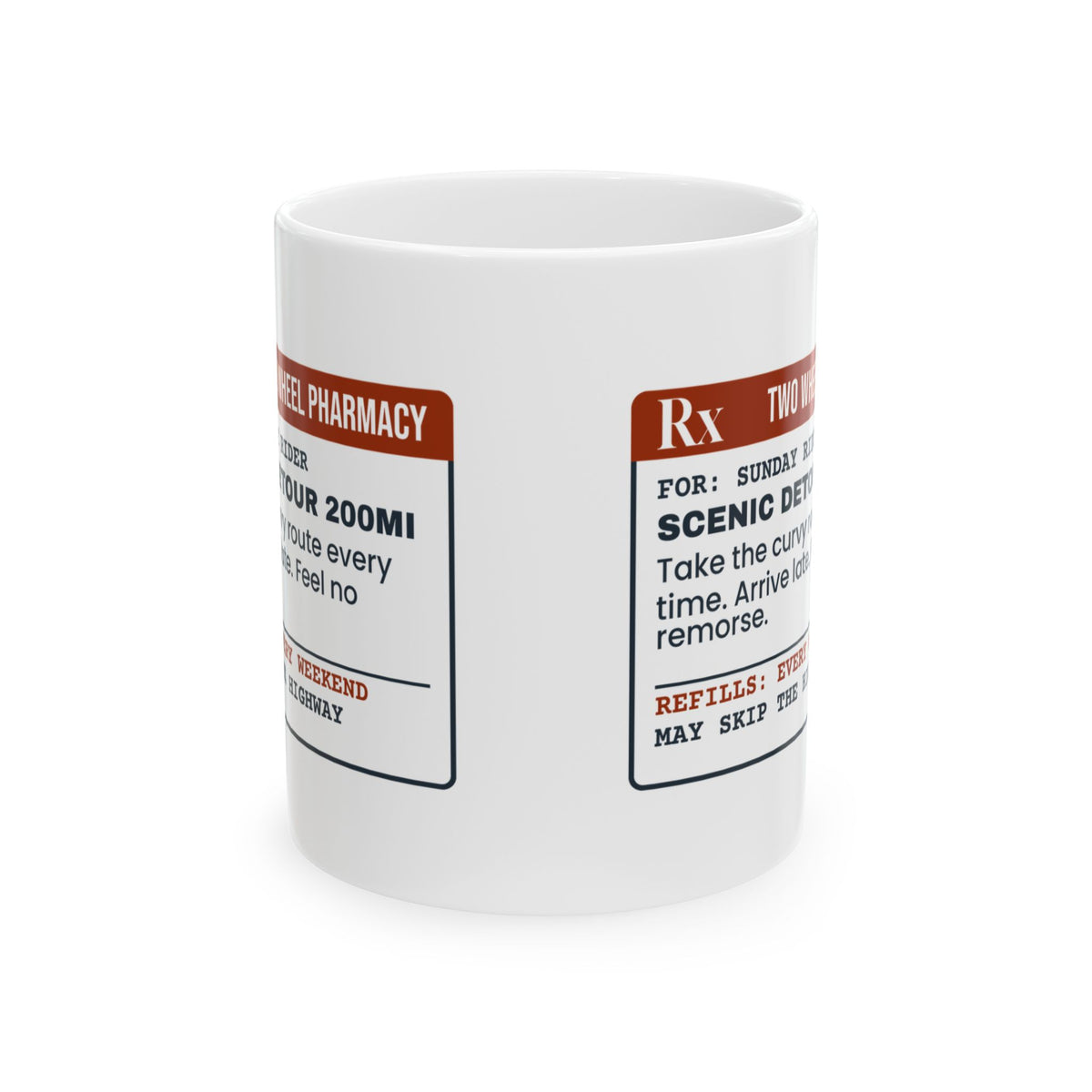 Funny Motorcycle Coffee Mug Scenic Detour Prescription For Riders