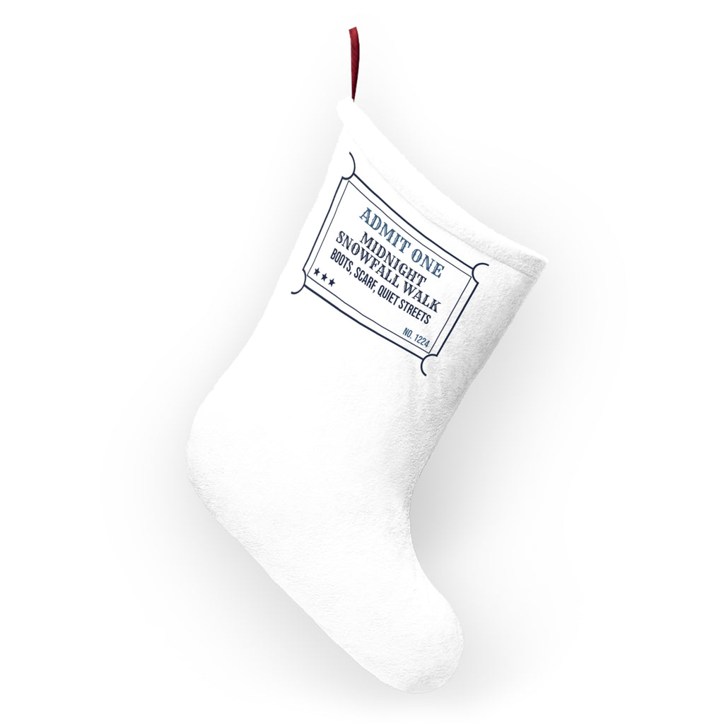 Christmas Stocking Midnight Snowfall Walk Ticket Cozy Winter Cup