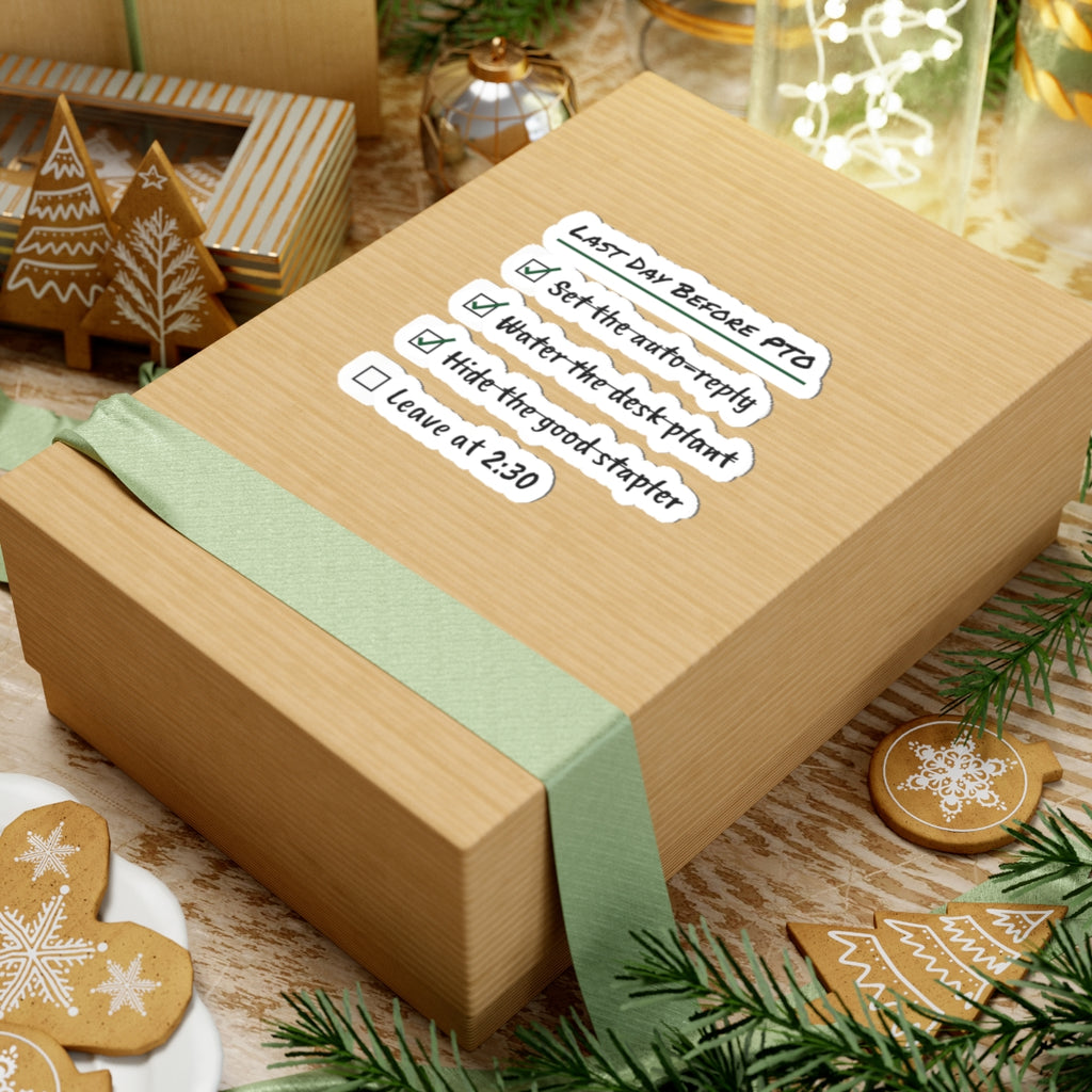 Funny Christmas Coworker Sticker Hide The Good Stapler Checklist