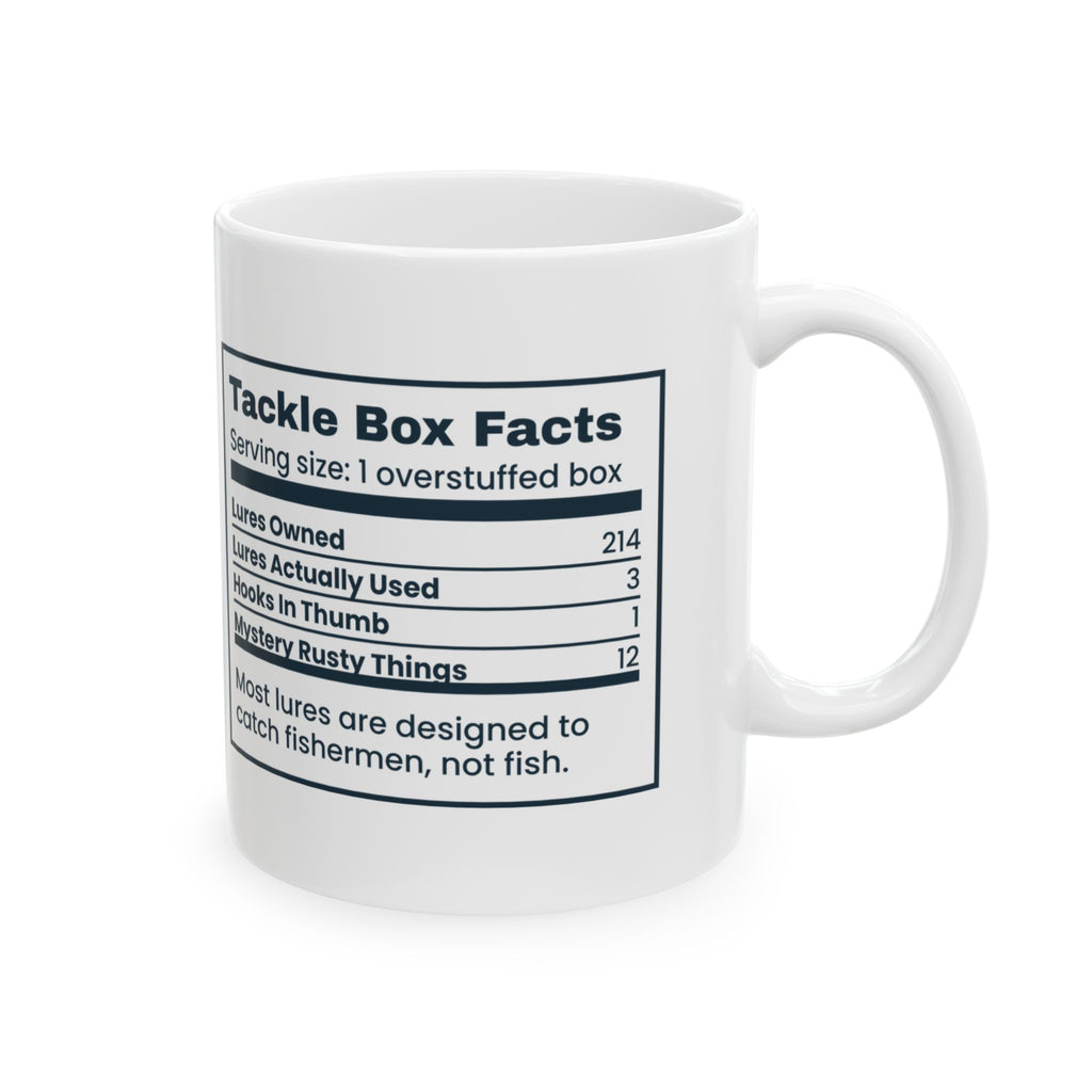 Funny Fishing Coffee Mug Tackle Box Facts Nutrition Label For Him
