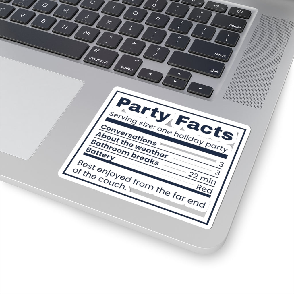 Funny Introvert Christmas Party Sticker Party Nutrition Facts