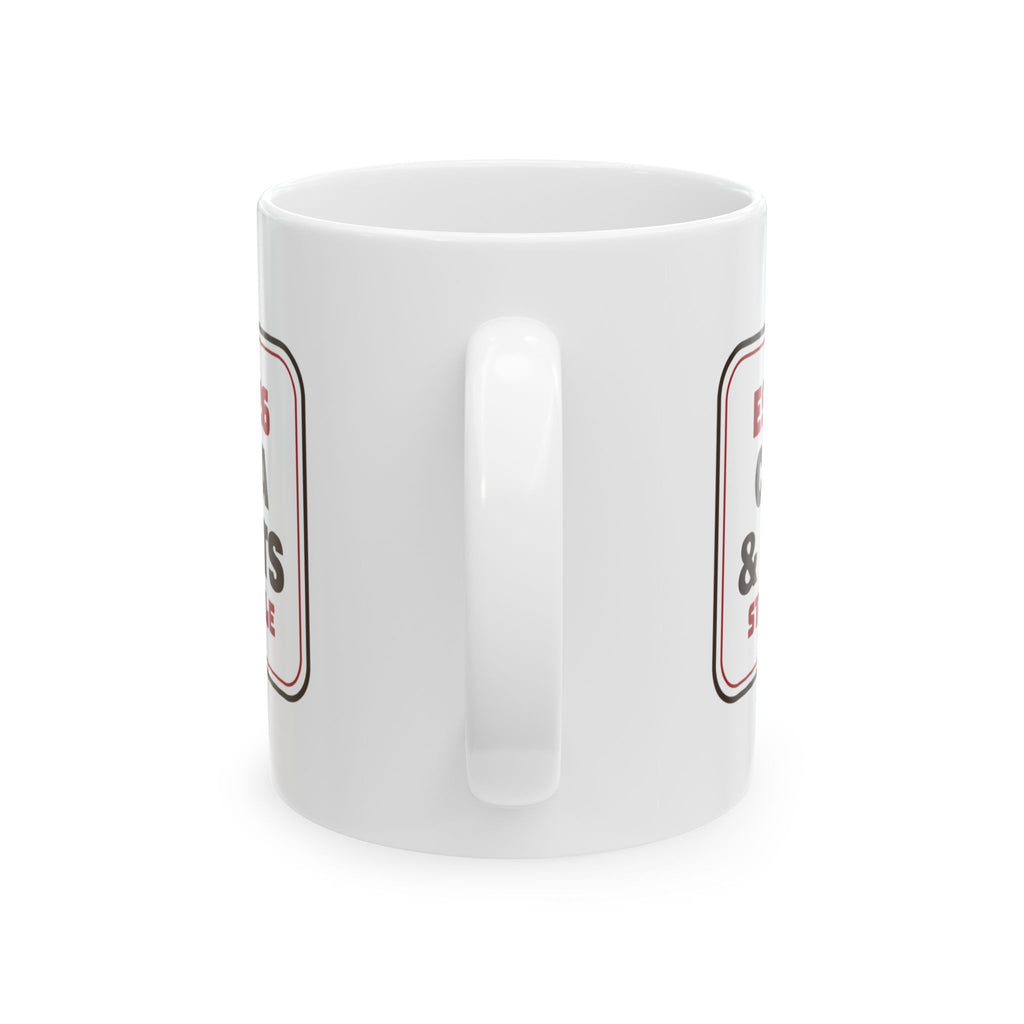 Christmas Coffee Mug Cocoa And Quilts Stay Awhile Sign