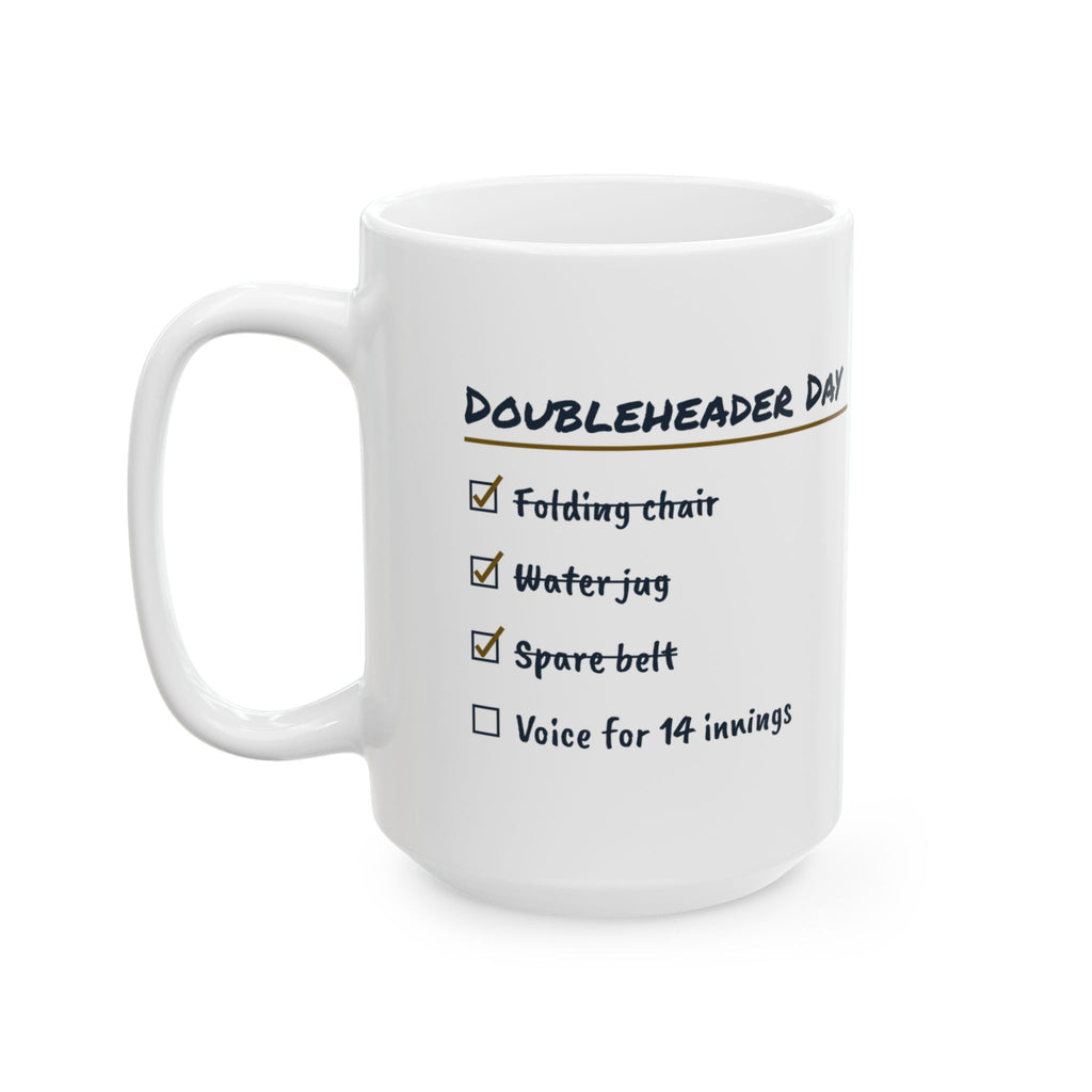 Funny Baseball Mom Coffee Mug Doubleheader Day Checklist