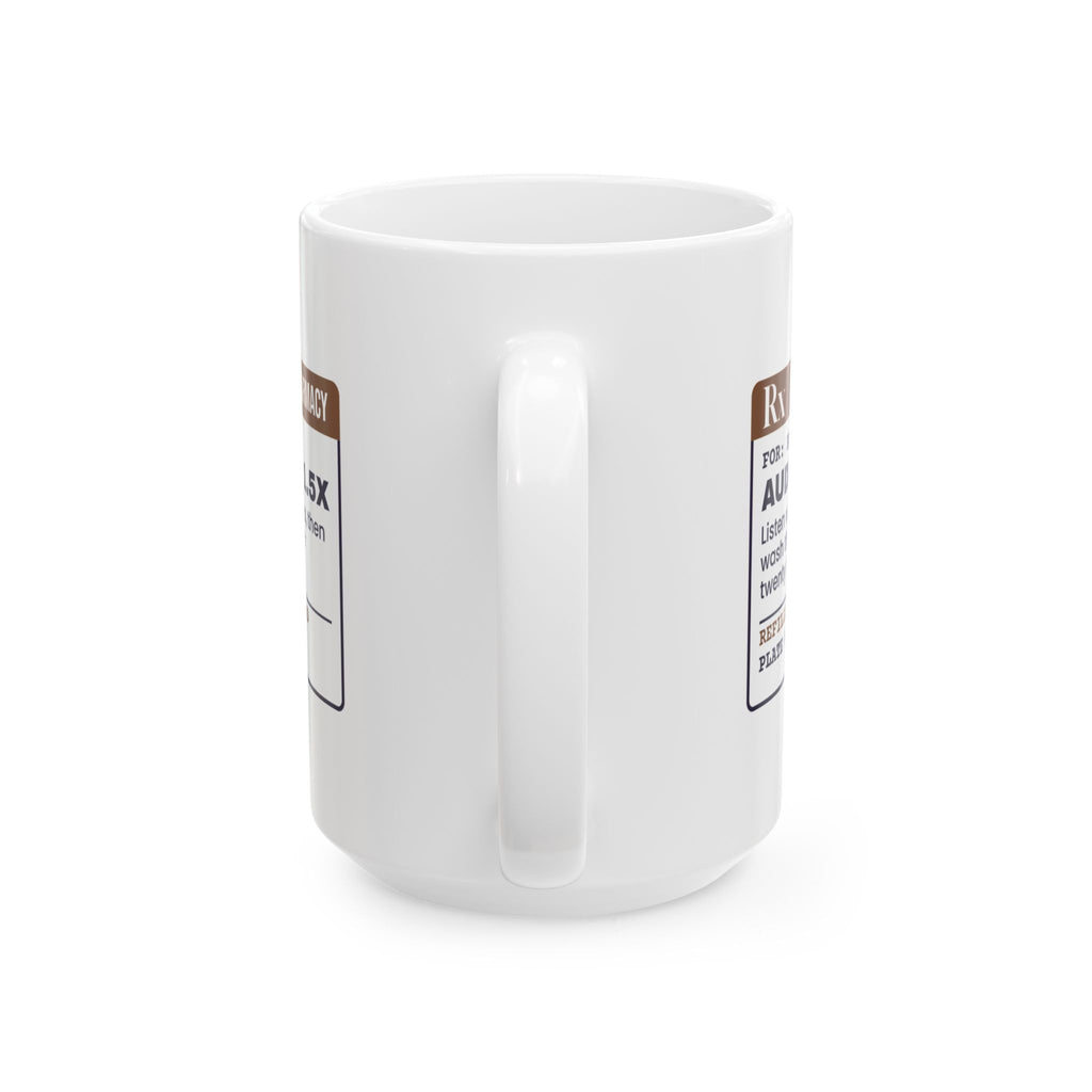 Funny Book Lover Coffee Mug Audiobook 1.5x Prescription For Readers
