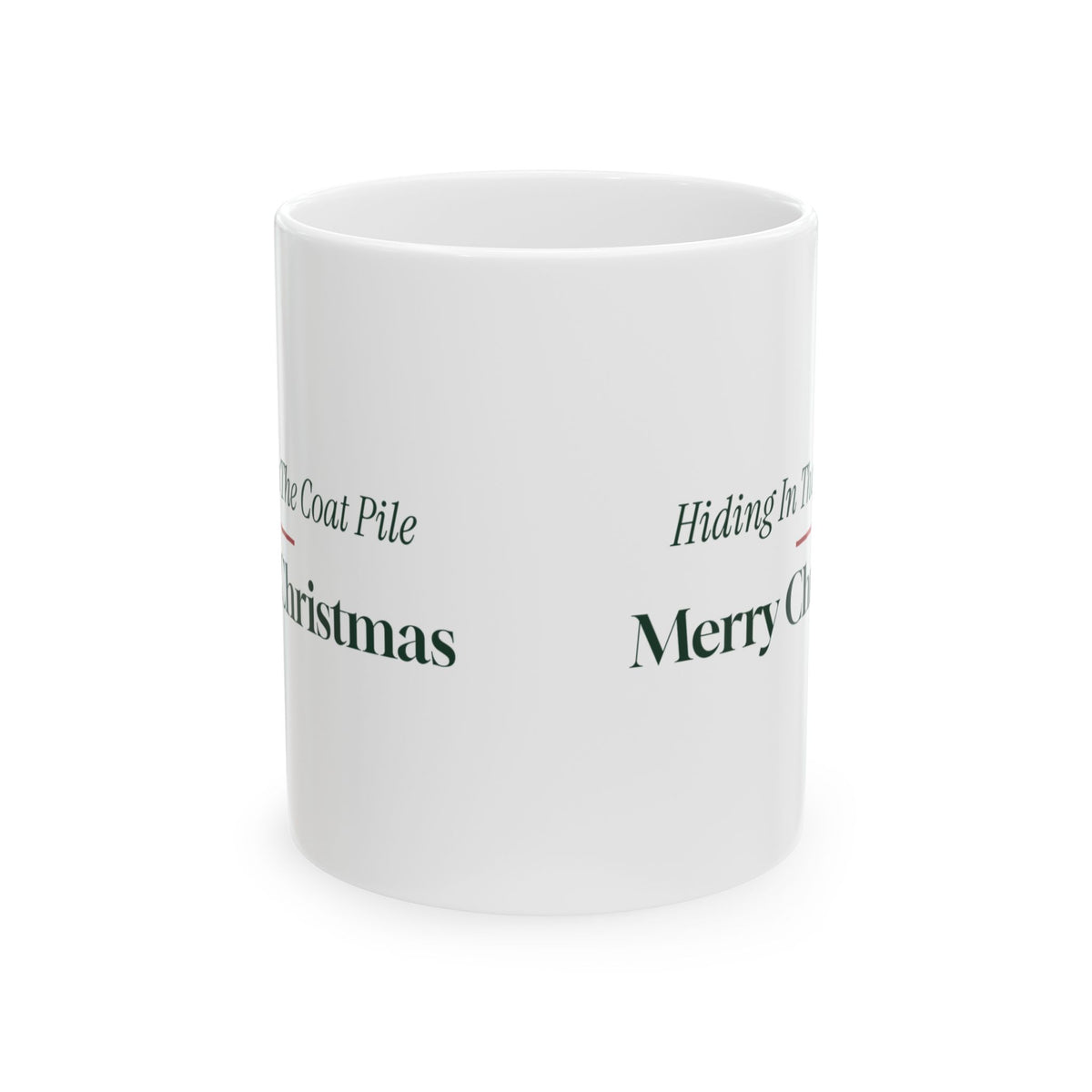Funny Introvert Christmas Coffee Mug Hiding In The Coat Pile