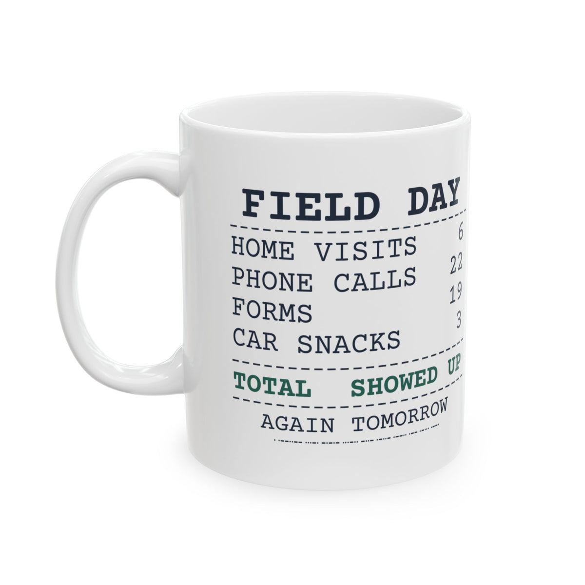Social Worker Coffee Mug Home Visits 6 Phone Calls 22 Field Day Receipt