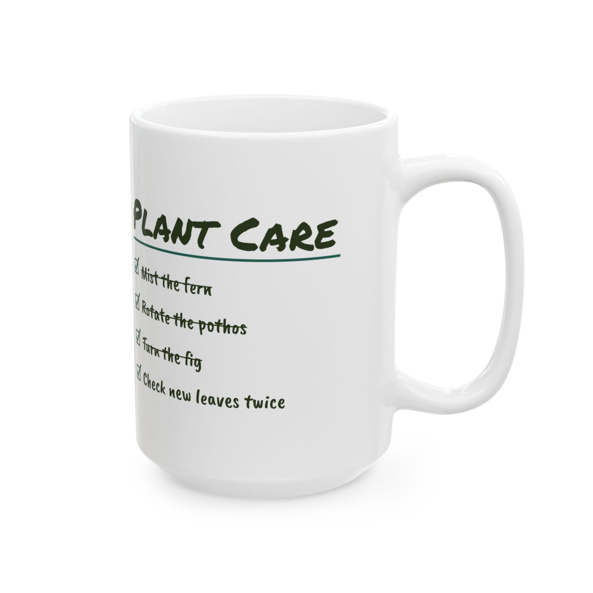 Funny Plant Lover Coffee Mug Plant Care Checklist
