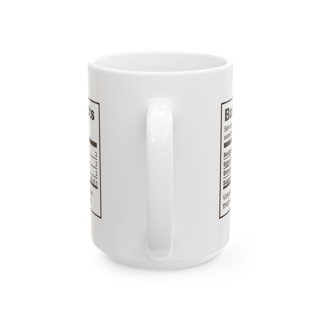 Funny Christmas Cookie Baking Coffee Mug Batch Facts Nutrition Label