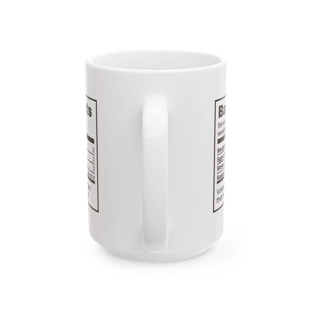 Funny Christmas Cookie Baking Coffee Mug Batch Facts Nutrition Label