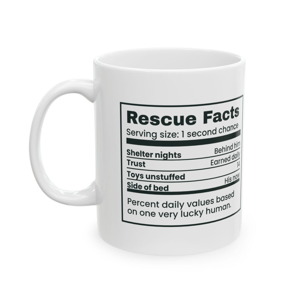 Rescue Pet Coffee Mug Rescue Facts Nutrition Label For Adopters