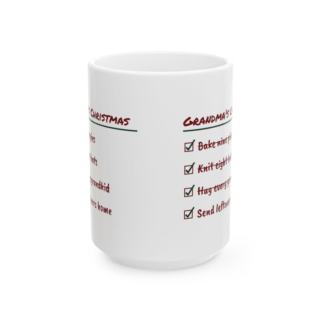 Funny Christmas Grandma Coffee Mug Grandma's Christmas Checklist