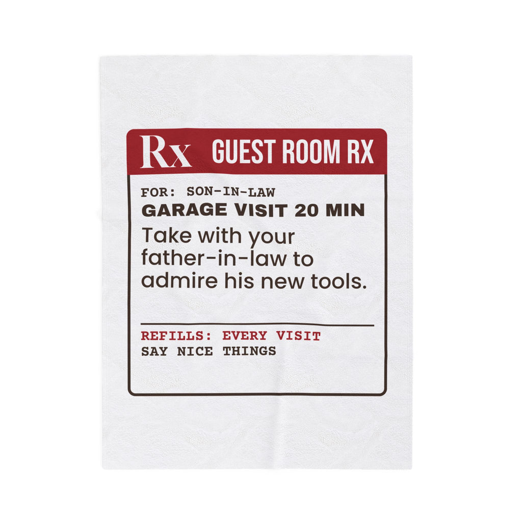 Funny Christmas Son In Law Throw Blanket Garage Visit Prescription