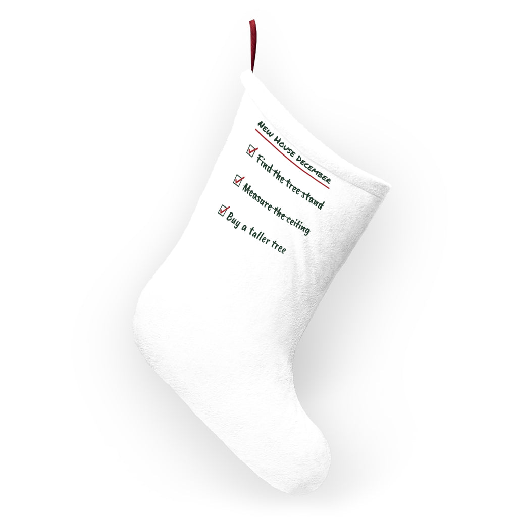 Funny New Home Christmas Stocking Measure The Ceiling Checklist