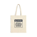 Funny Christmas Shopping Tote Bag Has A List Walk Faster Caution