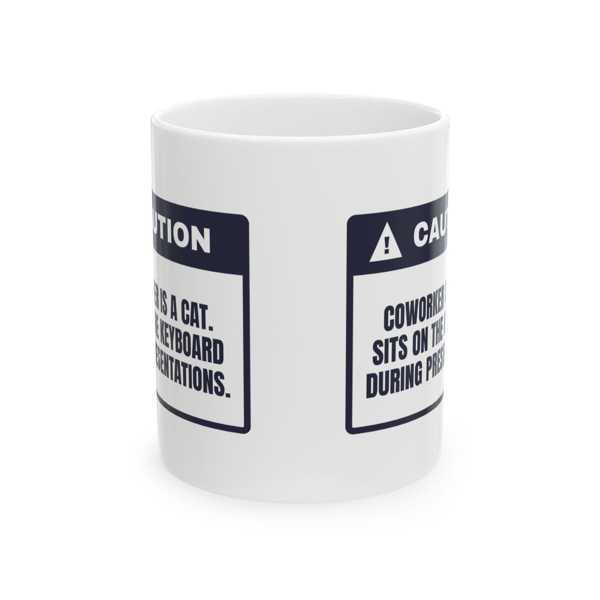 Funny Work From Home Cat Coffee Mug Coworker Sits On Keyboard