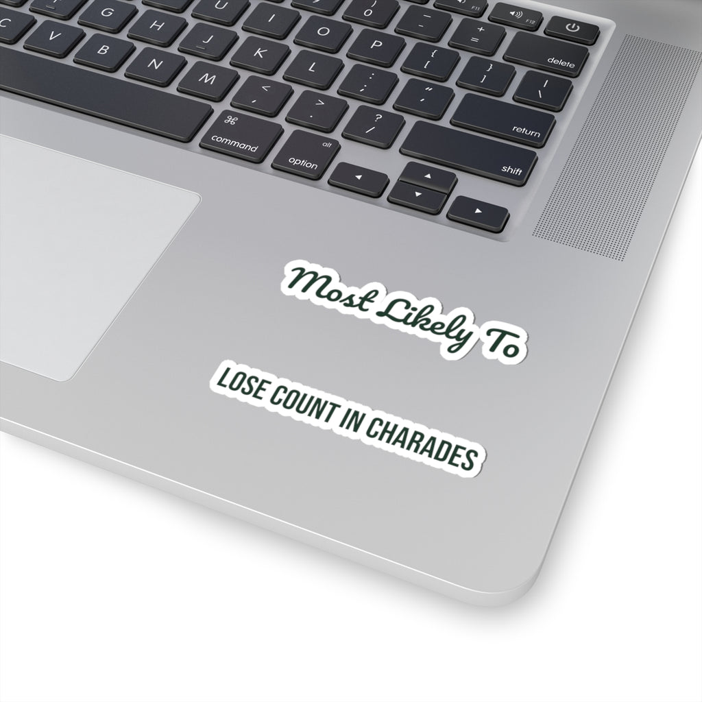Funny Christmas Sticker Most Likely To Lose Count In Charades