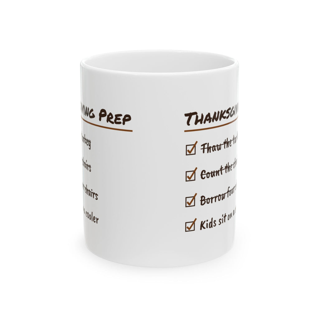 Funny Thanksgiving Coffee Mug Prep Checklist Kids Sit On A Cooler