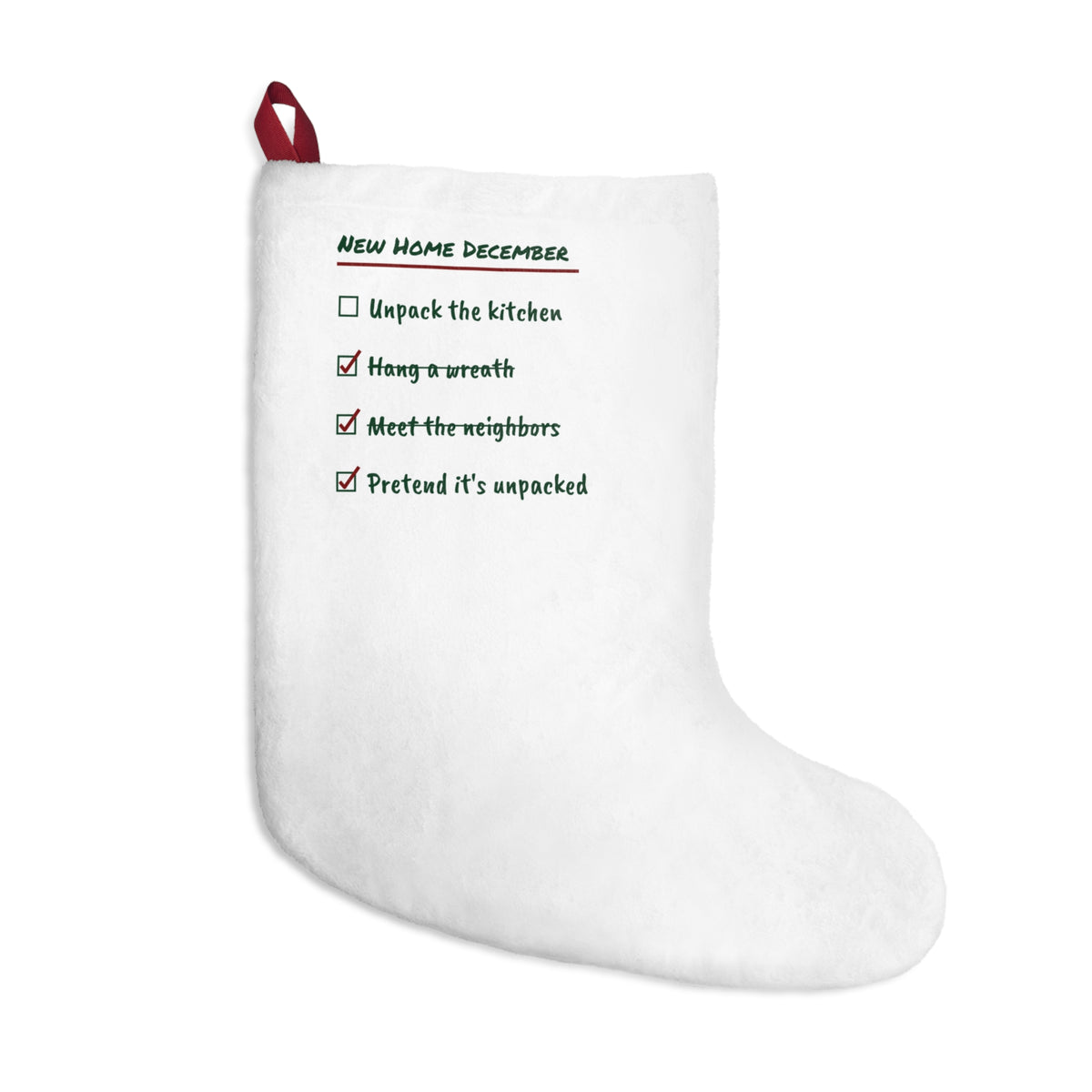 Funny Christmas Stocking New Home December Checklist For