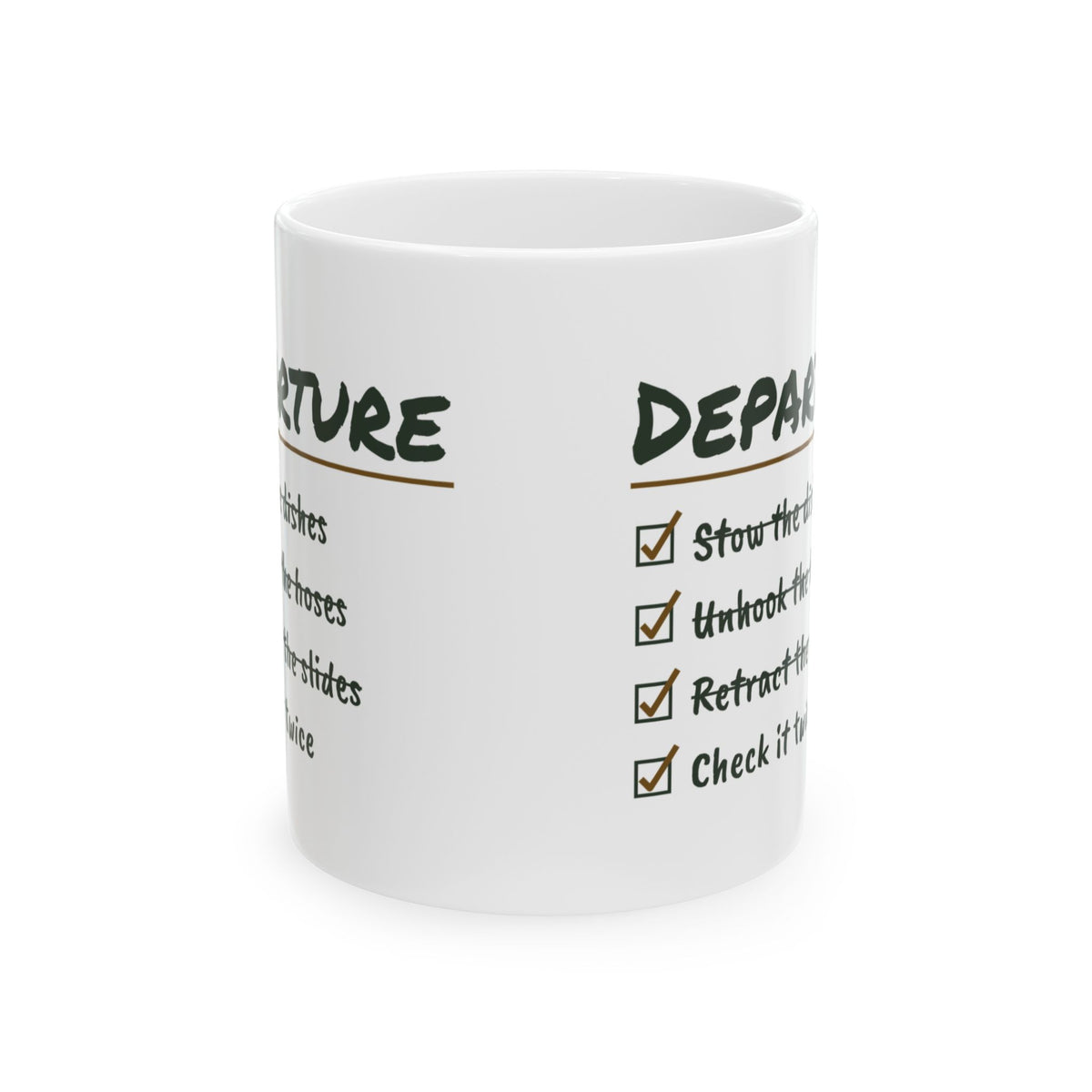 RV Coffee Mug Retract The Slides Check It Twice Departure Checklist