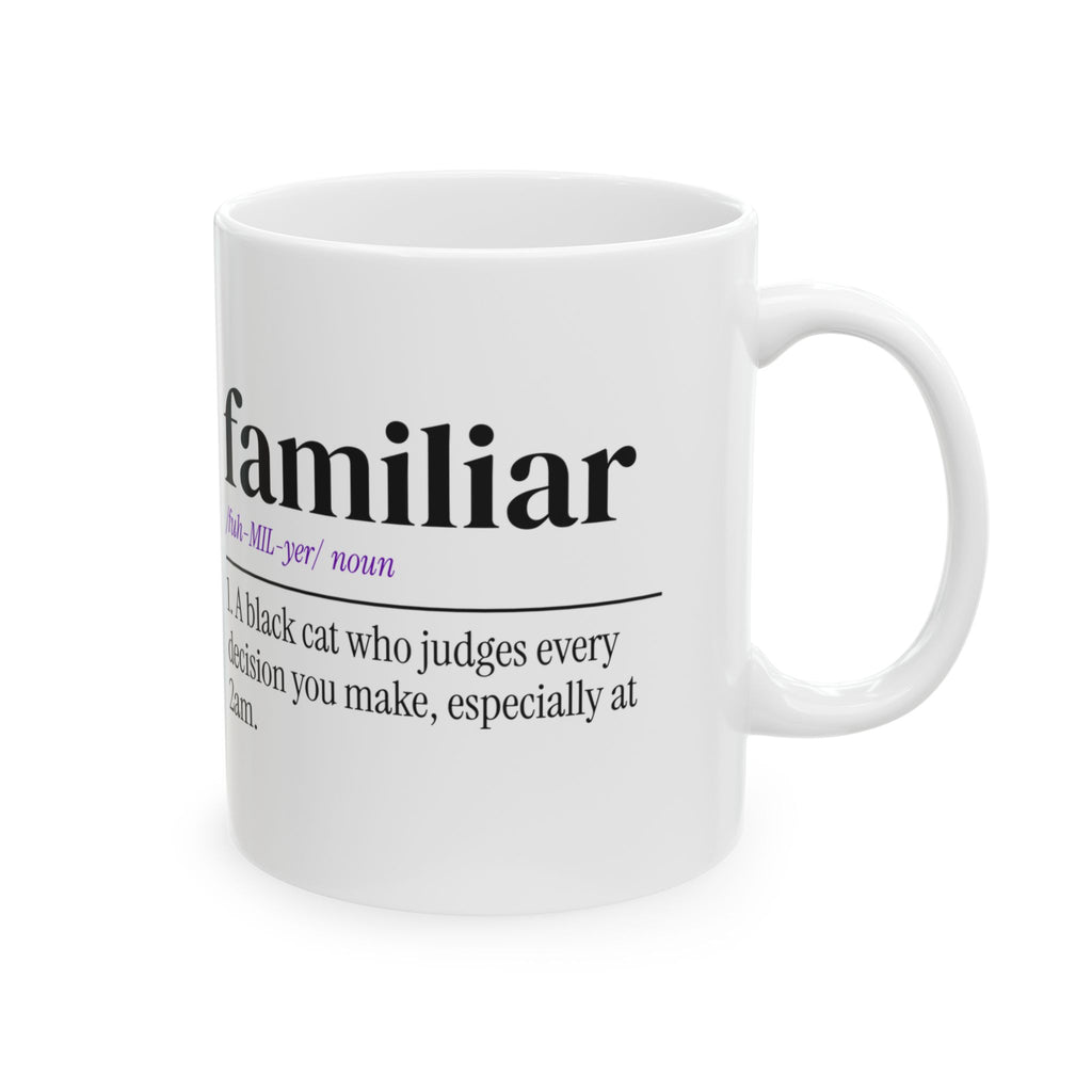 Funny Halloween Coffee Mug Familiar Definition For Cat Lovers