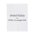 Funny White Elephant Throw Blanket Smiled Politely It Was A Ceramic Owl
