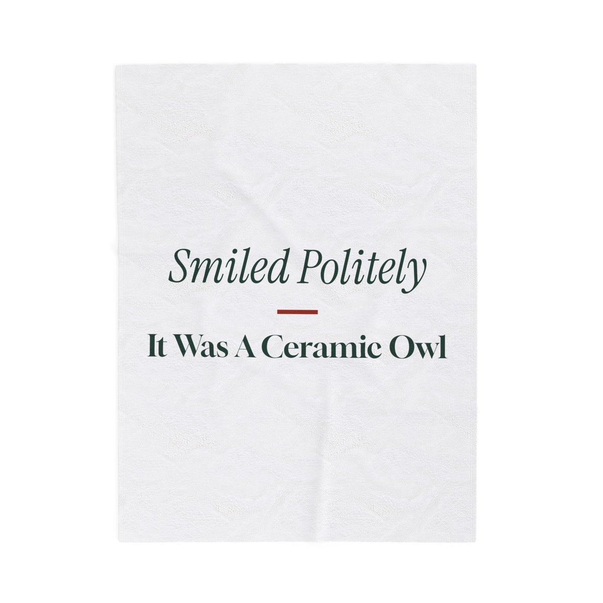 Funny White Elephant Throw Blanket Smiled Politely It Was A Ceramic Owl