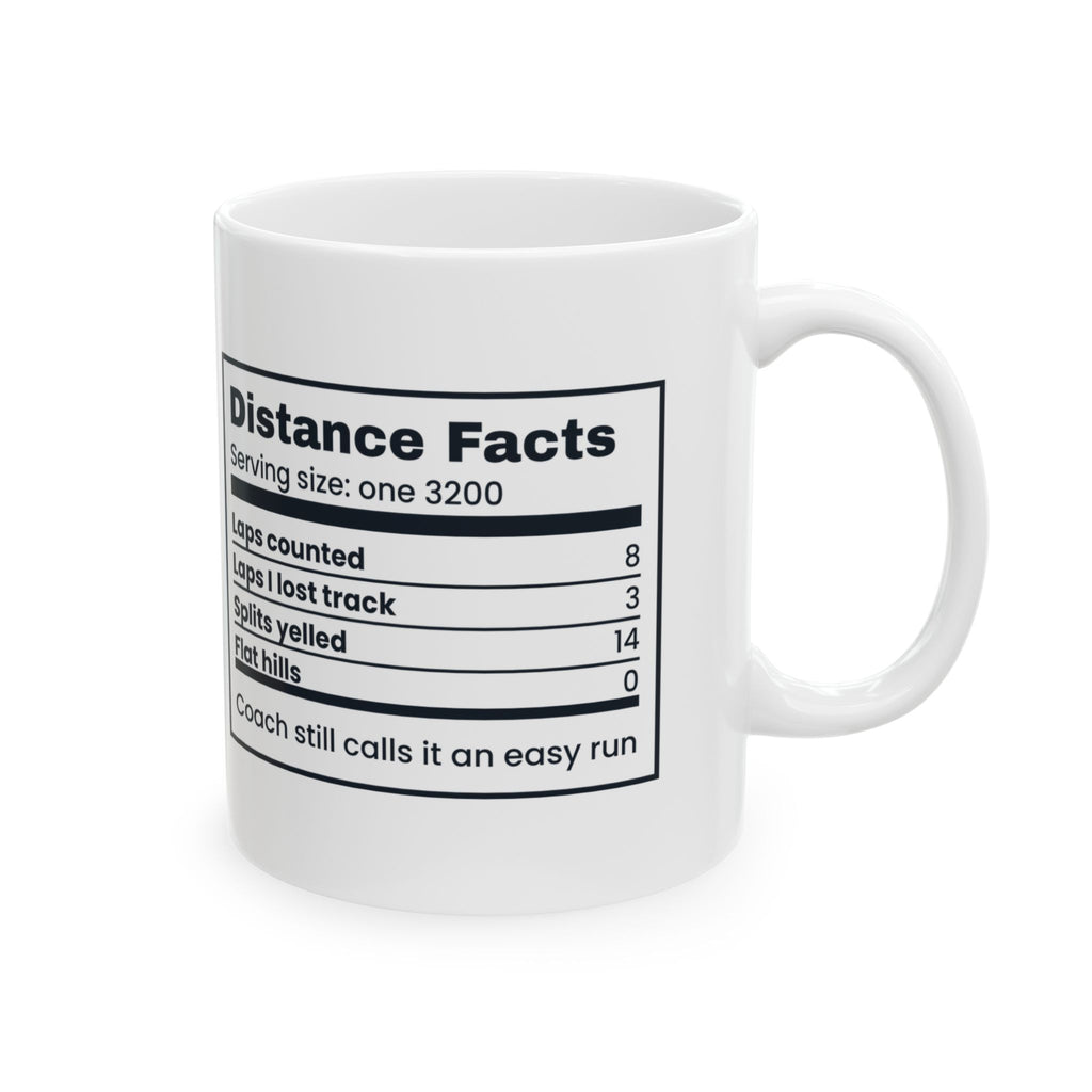 Funny Cross Country Track Coffee Mug Distance Facts Label