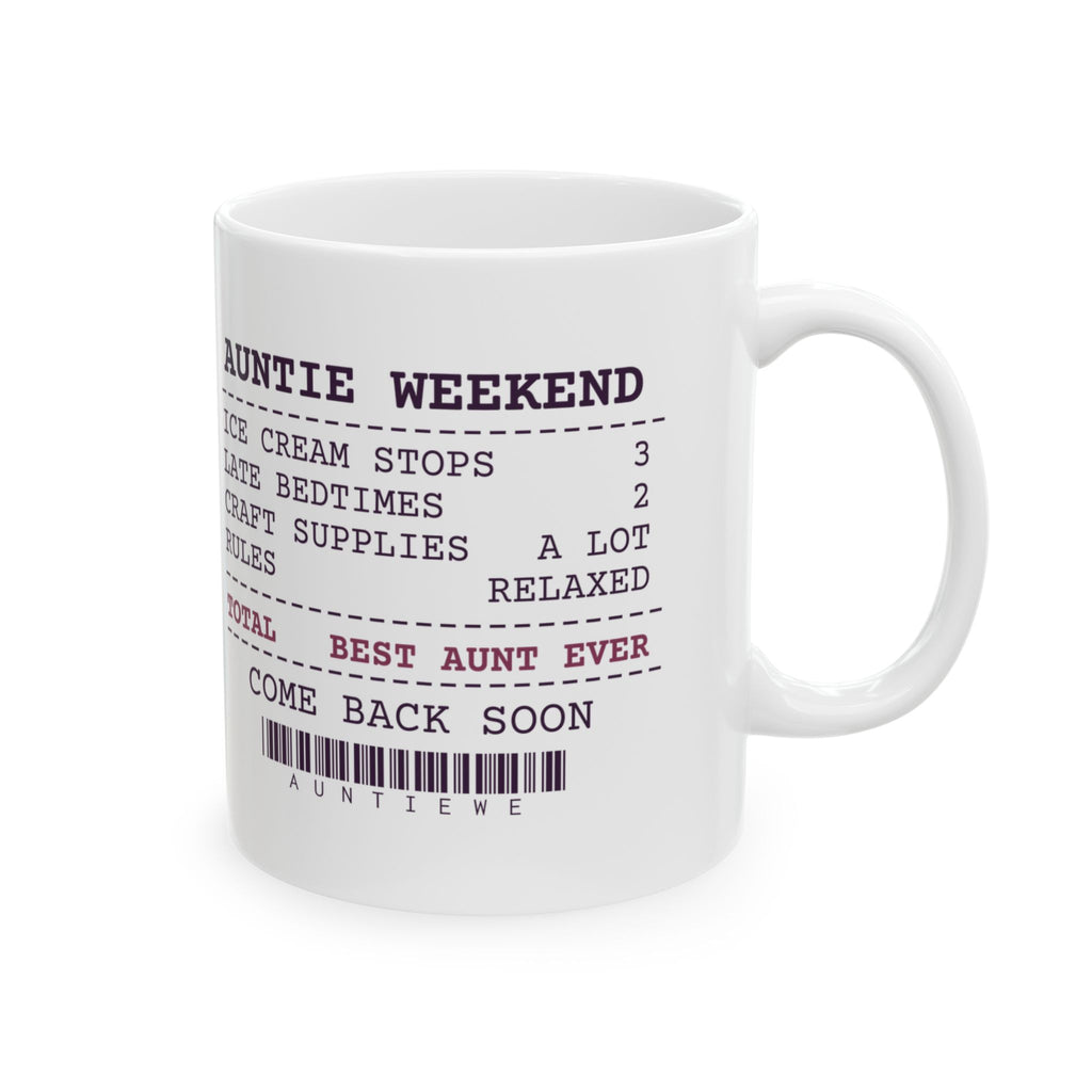 Funny Aunt Coffee Mug Ice Cream Stops 3 Late Bedtimes 2 Receipt