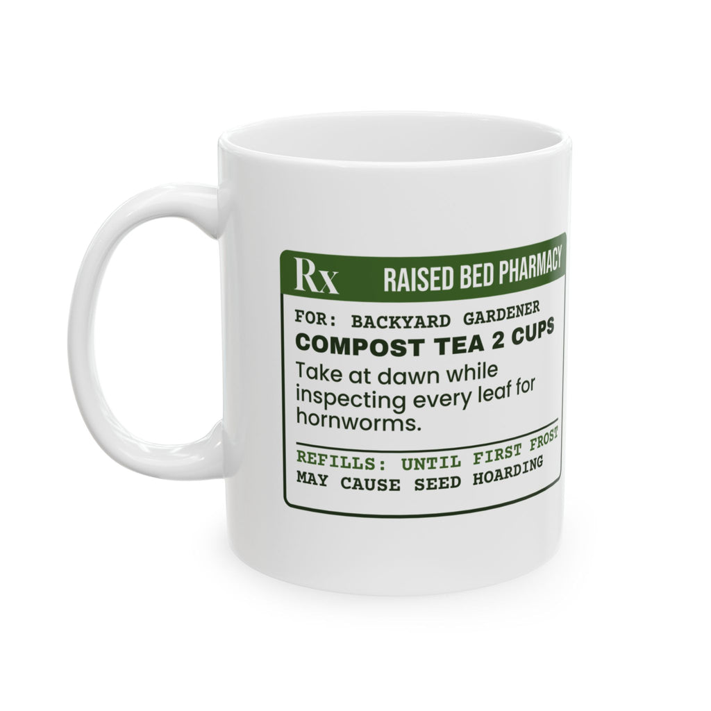 Funny Gardening Coffee Mug Compost Tea Prescription For Gardeners