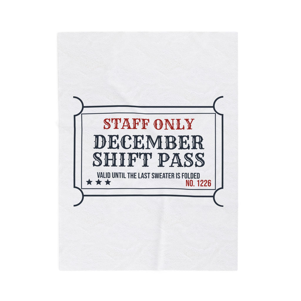 Funny Retail Worker Christmas Throw Blanket December Shift Pass