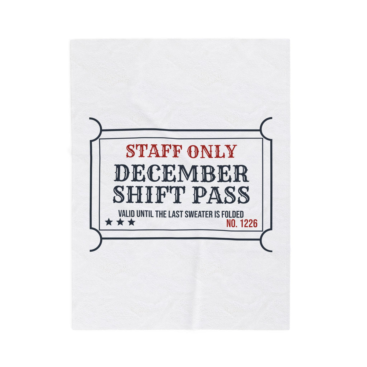 Funny Retail Worker Christmas Throw Blanket December Shift Pass