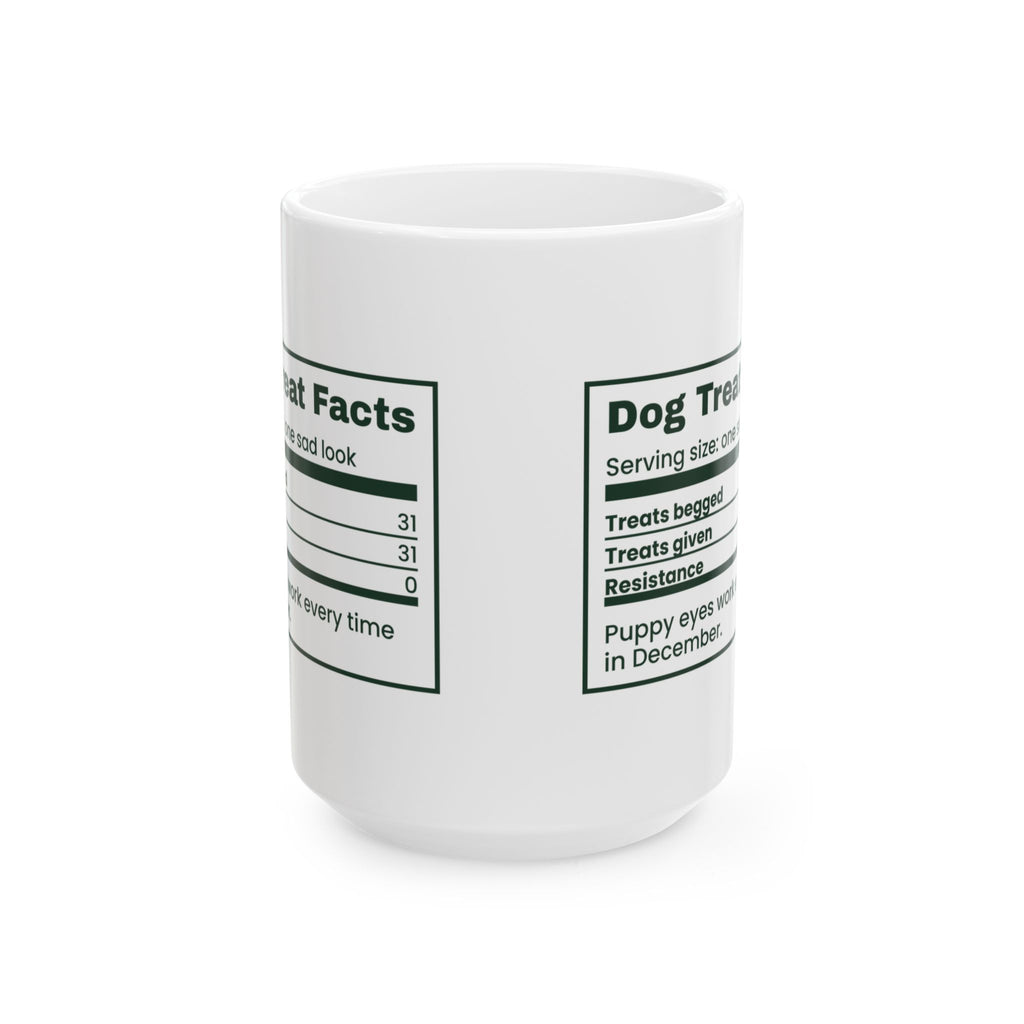 Funny Christmas Dog Coffee Mug Dog Treat Nutrition Facts Label
