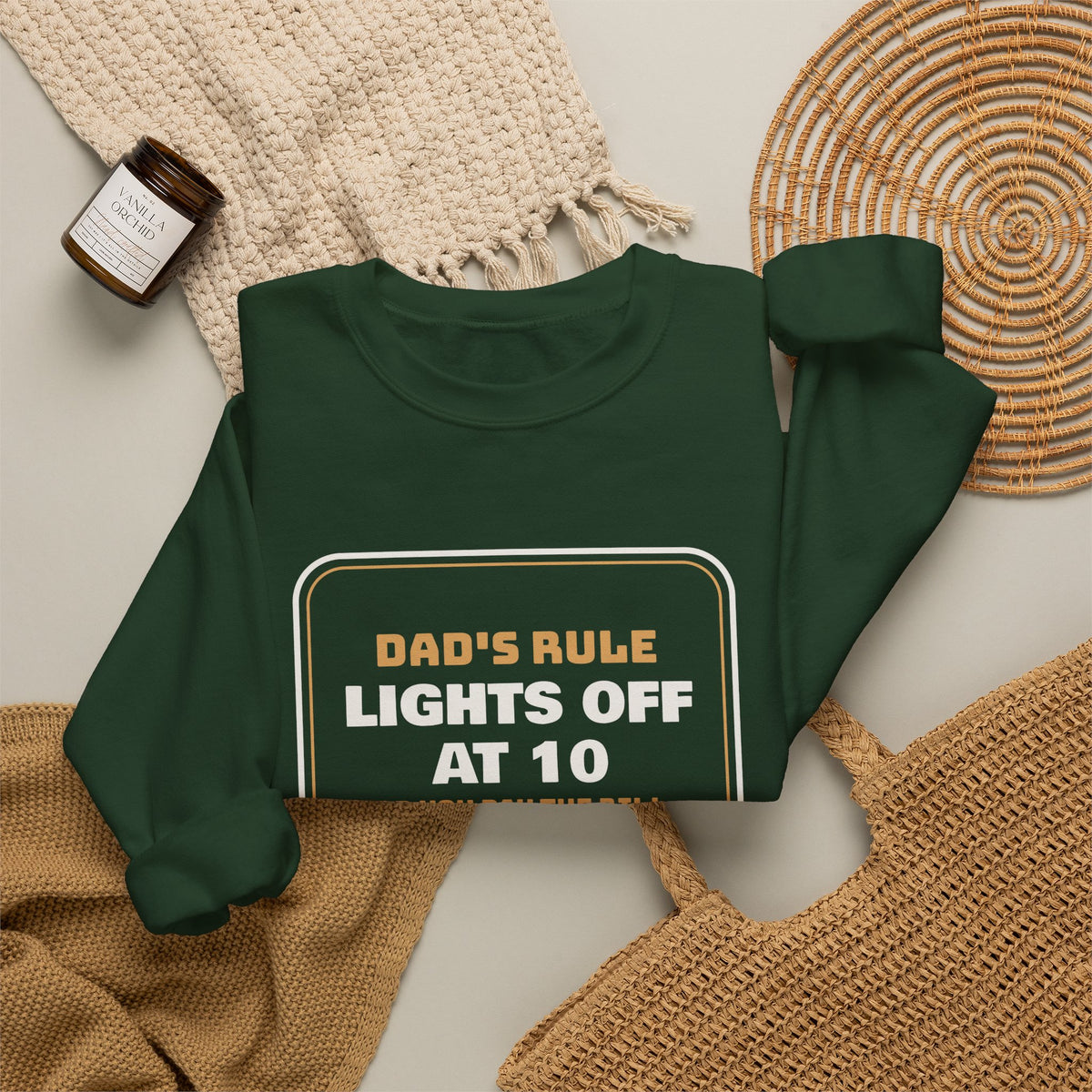 Funny Christmas Dad Sweatshirt Lights Off At 10 Or Pay The Bill