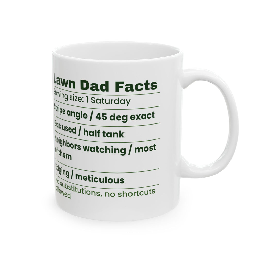 Funny Lawn Dad Coffee Mug Lawn Dad Facts Label For Dad