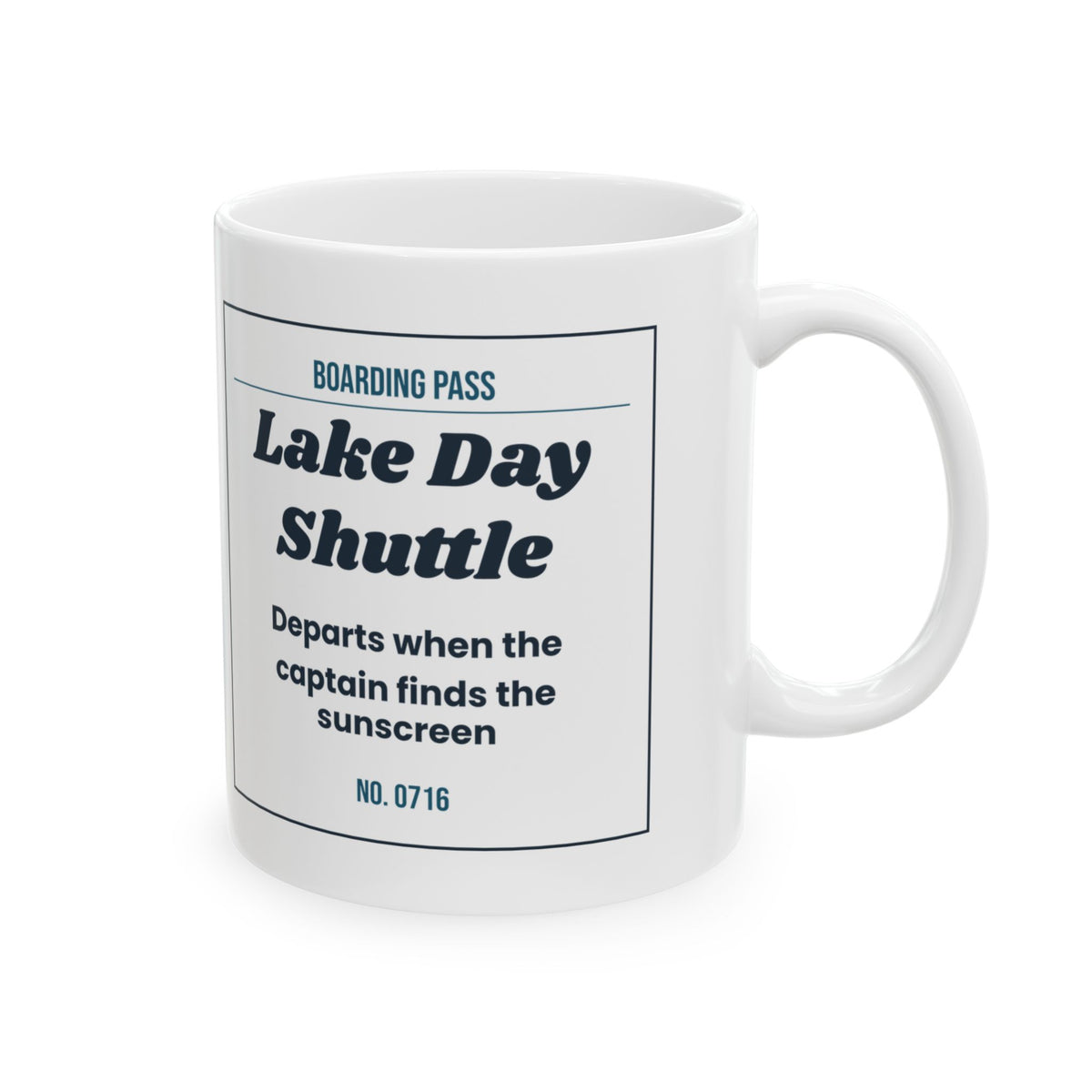 Funny Boat Captain Coffee Mug Lake Day Shuttle Boarding Pass