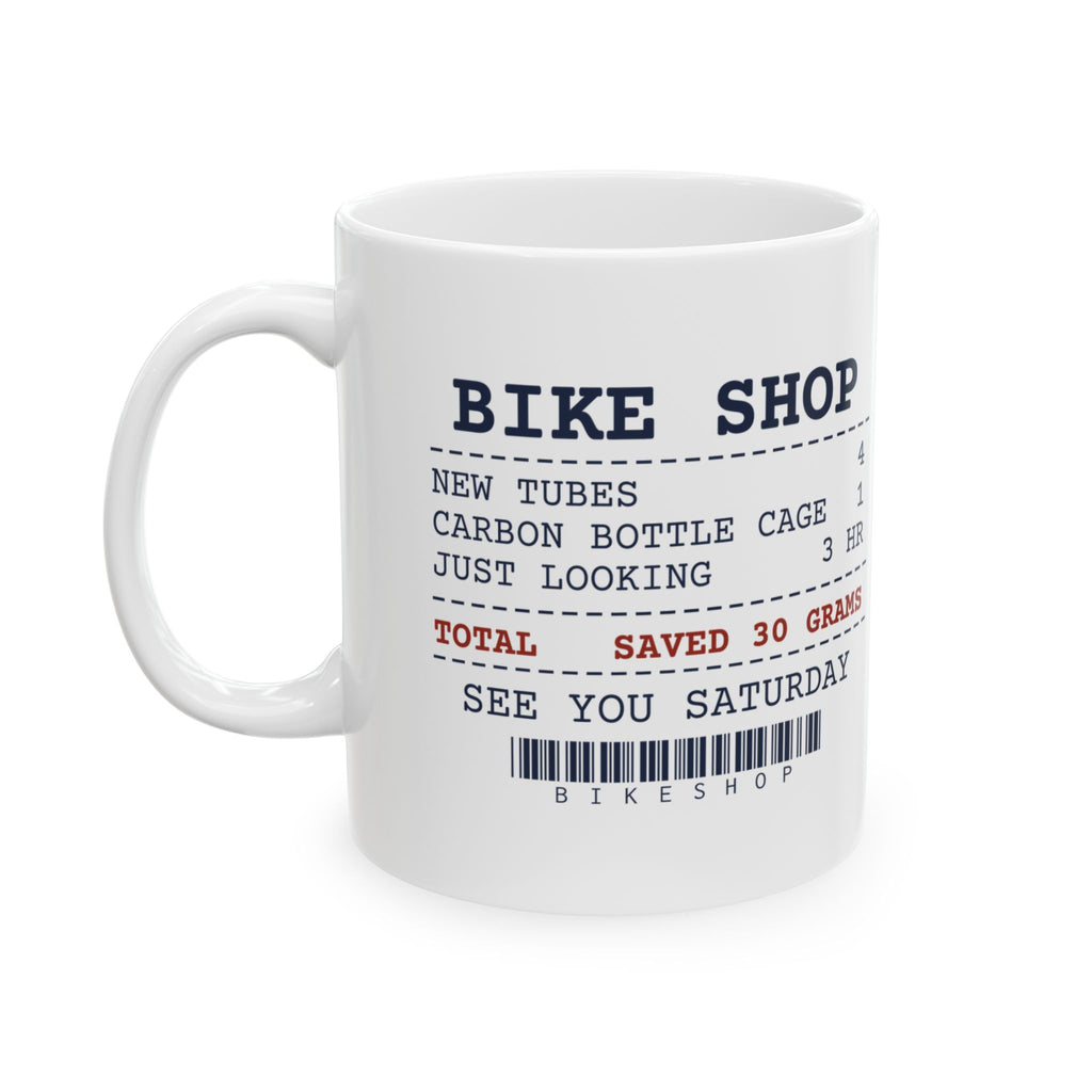 Funny Cycling Coffee Mug Just Looking 3 Hours Saved 30 Grams Receipt