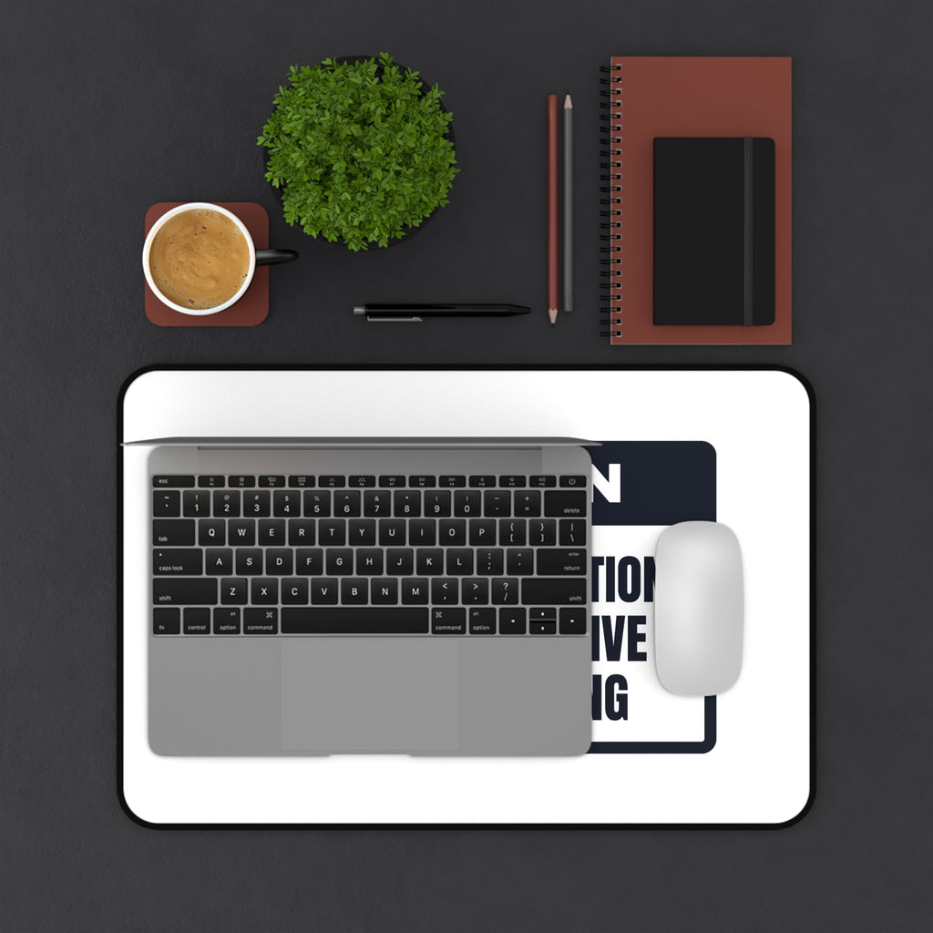 Funny Desk Mat Quick Question Caution Sign Office Desk Pad for Coworkers