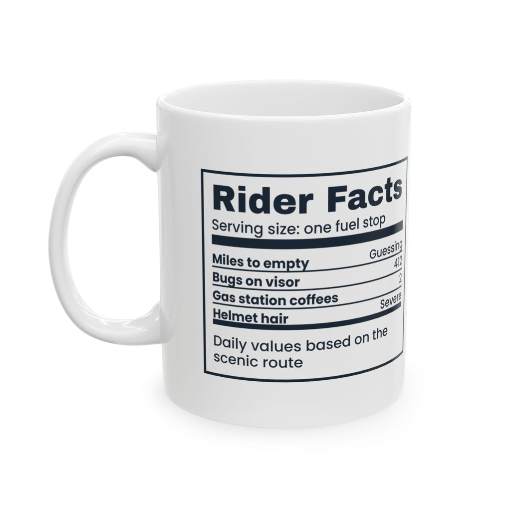 Funny Biker Mug Rider Facts Nutrition Label For Motorcyclists